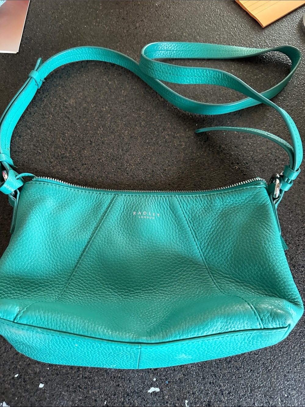 RADLEY LONDON Mint Green Pebbled Leather Crossbody